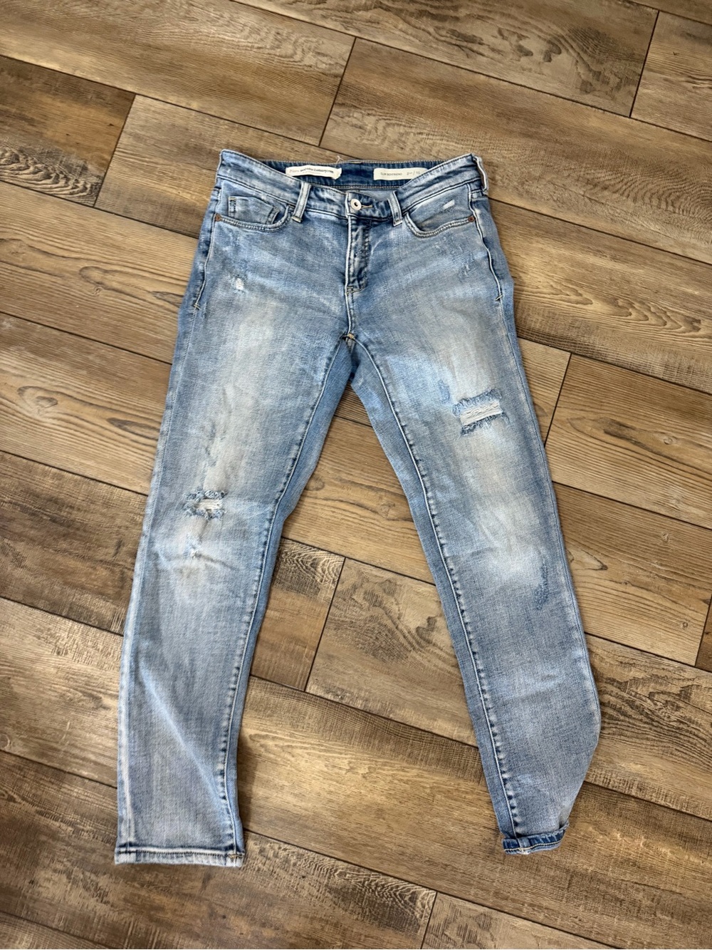 Pilcro Light Blue Distressed Skinny Jeans